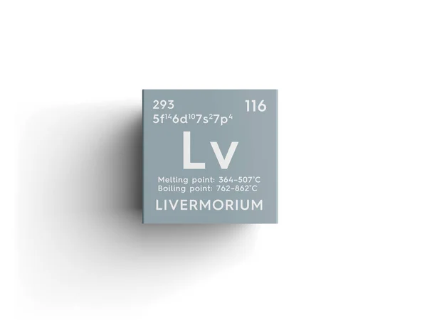Livermório. Metais pós-transição. Elemento químico da tabela periódica de Mendeleev . — Fotografia de Stock