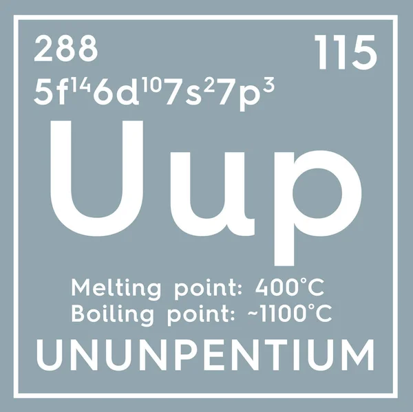 Ununpentium. Métaux post-transition. Élément chimique du tableau périodique de Mendeleev . — Photo