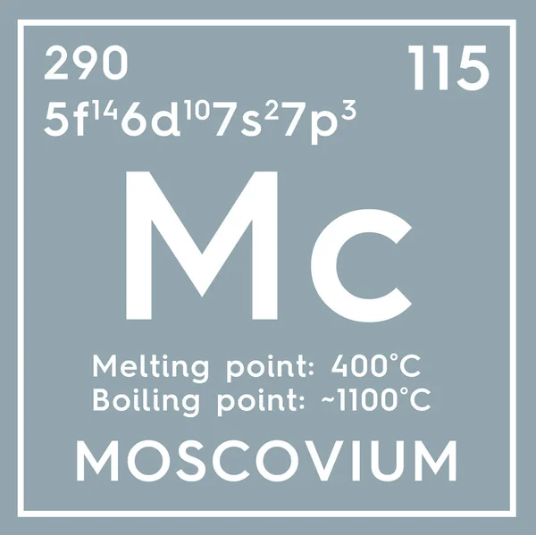 Moscovium. Po přechodné kovy. Chemický prvek Mendělejevovy periodické tabulky. — Stock fotografie