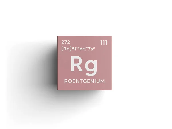 Roentgen. Metale przejściowe. Pierwiastek chemiczny z układu okresowego Mendelejewa. — Zdjęcie stockowe