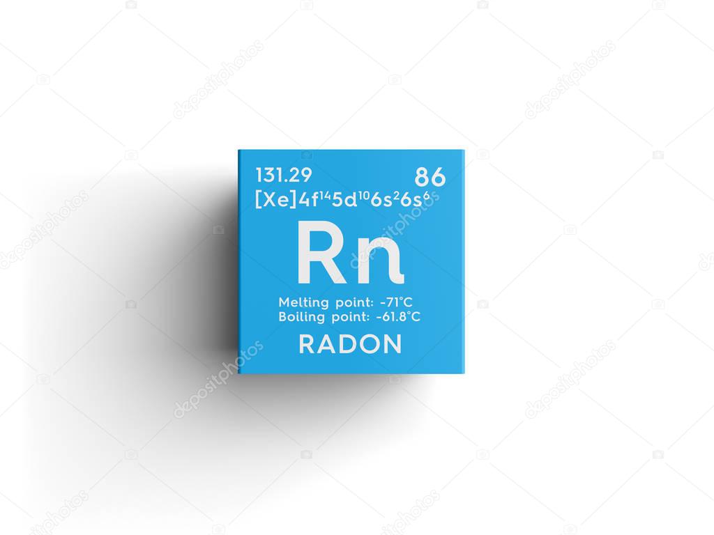 Radon. Noble gases. Chemical Element of Mendeleev's Periodic Table.