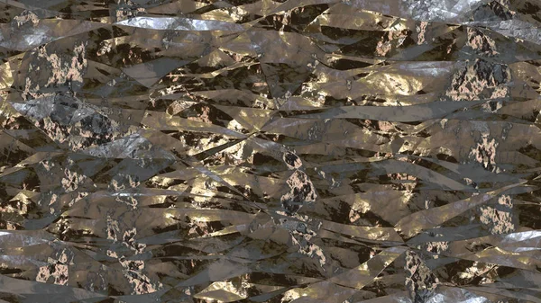 Mörka skrynkliga aluminiumfolie sömlös bakgrund textur — Stockfoto
