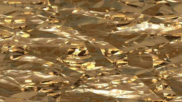 Altın buruşuk folyo sorunsuz arka plan dokusu — Stok fotoğraf