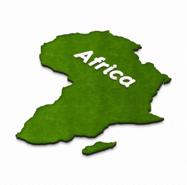 Afrika Haritası. 3D izometrik çizimde.