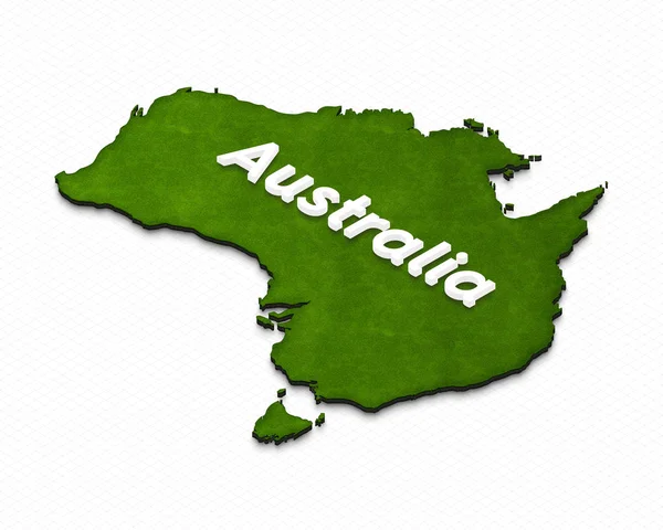 Karta över Australien. 3D Isometrisk illustration. — Stockfoto