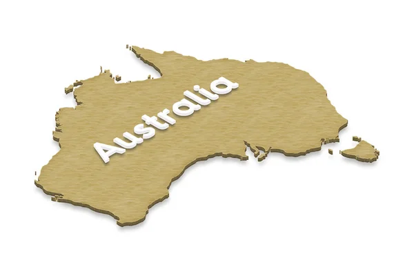 Karte von Australien. 3D-isometrische Abbildung. — Stockfoto