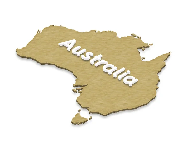 Carte de l'Australie. Illustration isométrique 3D . — Photo