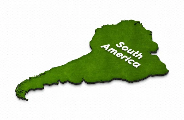 Térkép-Dél-Amerika. 3D-s izometrikus illusztráció. — Stock Fotó