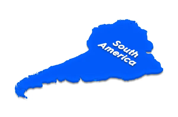 Kaart van Zuid-Amerika. 3D Isometrische illustratie. — Stockfoto