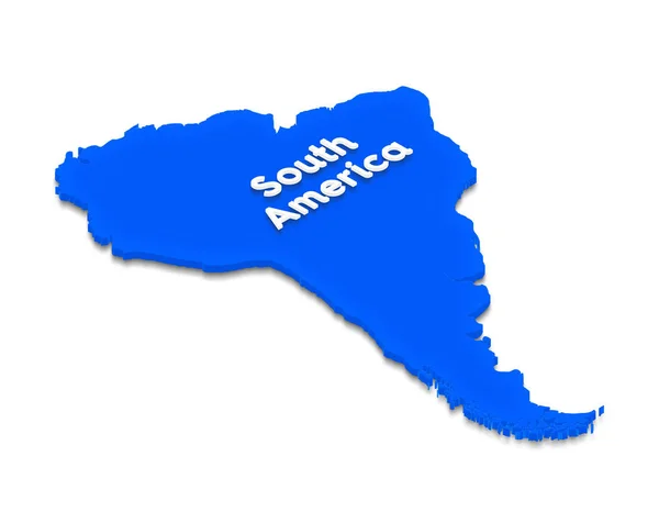 Mappa del Sud America. Illustrazione isometrica 3D . — Foto Stock