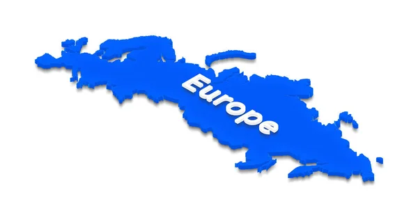 Karta över Europa. 3D Isometrisk illustration. — Stockfoto
