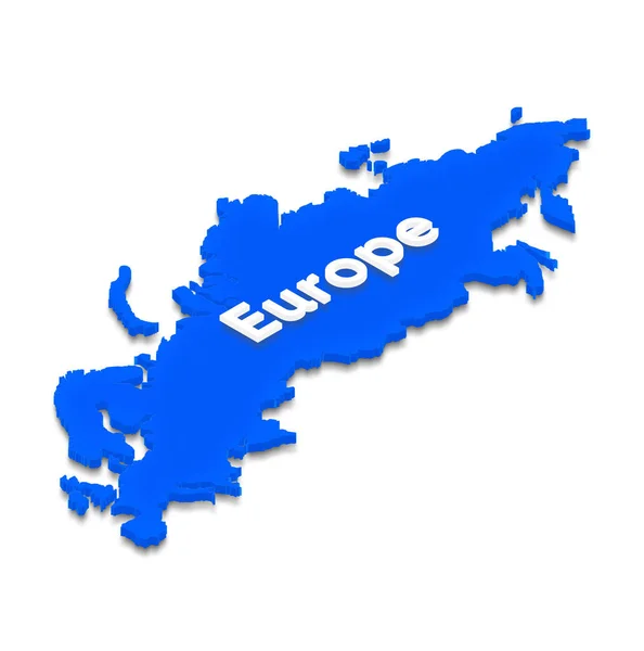 Slepá mapa Evropy. 3D Izometrické ilustrace. — Stock fotografie