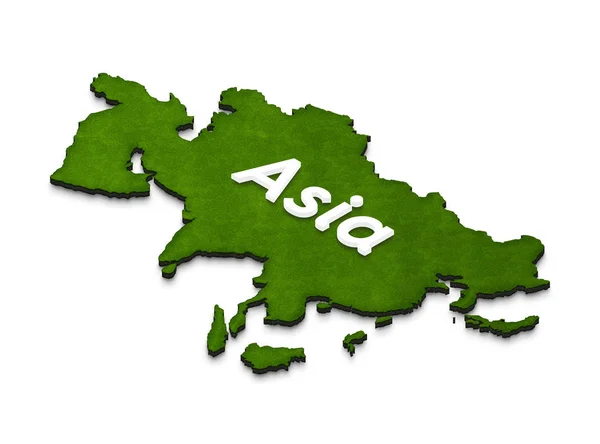 Kort over Asien. 3D isometrisk illustration . - Stock-foto