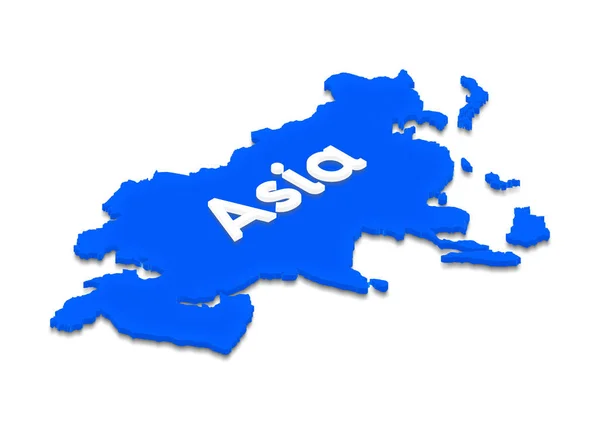 Slepá mapa Asie. 3D Izometrické ilustrace. — Stock fotografie
