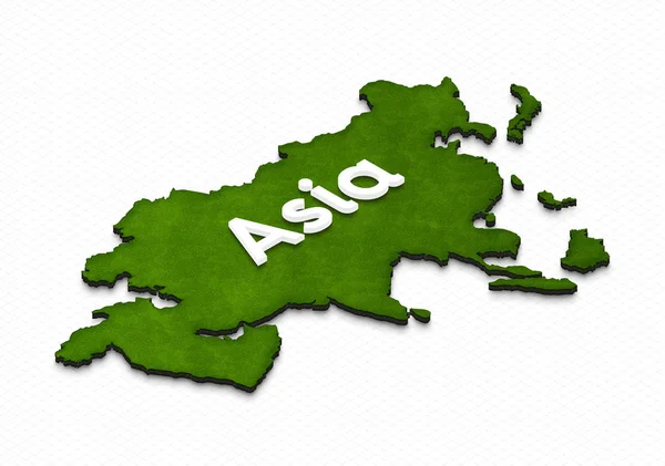 Karta över Asien. 3D Isometrisk illustration. — Stockfoto