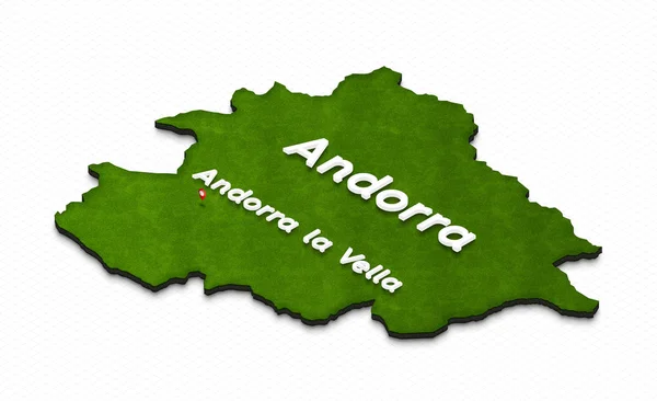 Mapa de Andorra. Ilustración de perspectiva isométrica 3D . — Foto de Stock