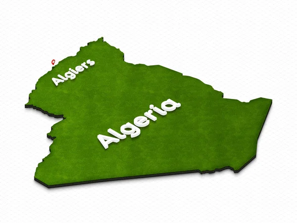 アルジェリアの地図。3 d アイソ メトリック投影図. — ストック写真
