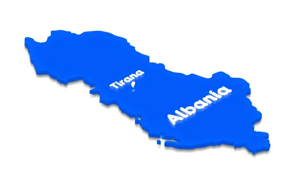 阿尔巴尼亚地图。3d 等距视角图. — 图库照片
