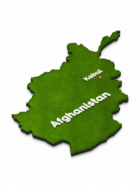 Karta över Afghanistan. 3D Isometrisk perspektiv illustration. — Stockfoto
