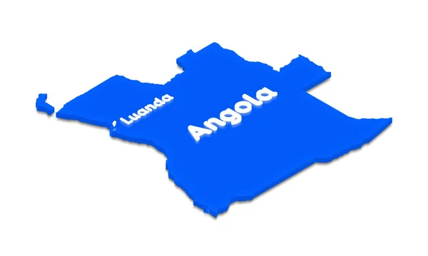 Mappa di Angola. Illustrazione della prospettiva isometrica 3D . — Foto Stock