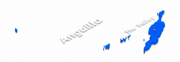 Map of Anguilla. 3D isometric perspective illustration. — Stock Photo, Image