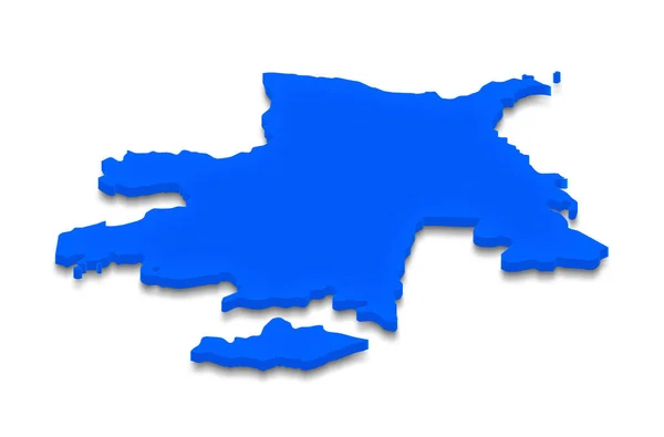 Peta dari Azerbaijan. Ilustrasi perspektif isometrik 3D . — Stok Foto