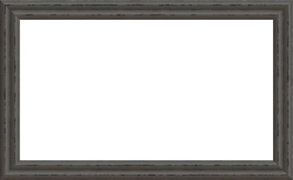 Dark Gray Weathered Wood Photo Painting Picture Frame — Stock Photo, Image