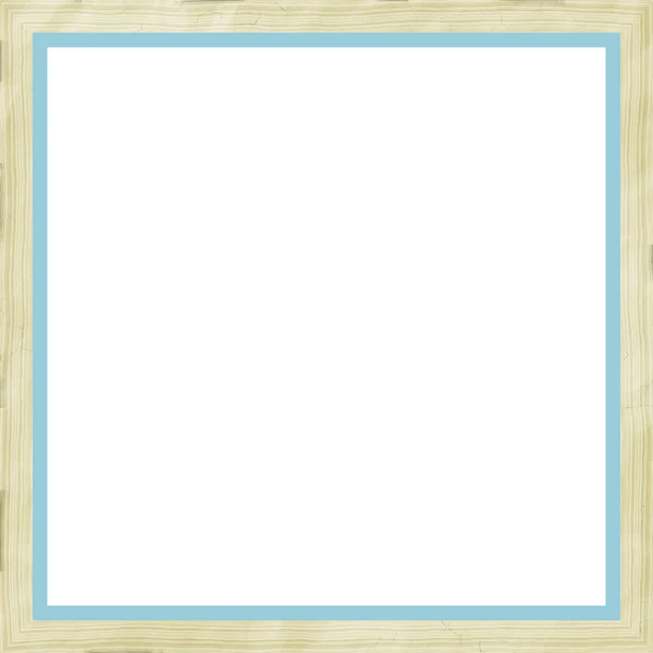 Bege blå vittrade kvadrat trä Foto målning Picture Frame — Stockfoto