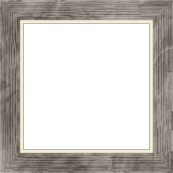 Γκρι ξεπερασμένο τετράγωνη ξύλινη κορνίζα εικόνα ζωγραφική — Φωτογραφία Αρχείου