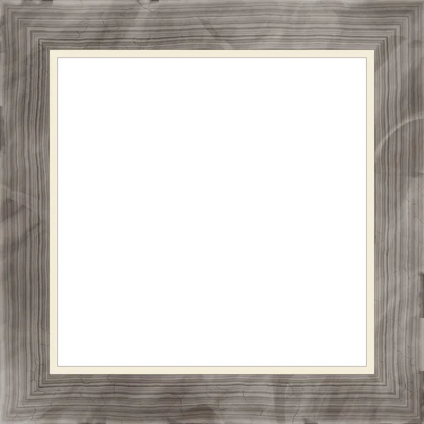 Gray Weathered Square Wood Photo Painting Picture Frame — Stock Photo, Image