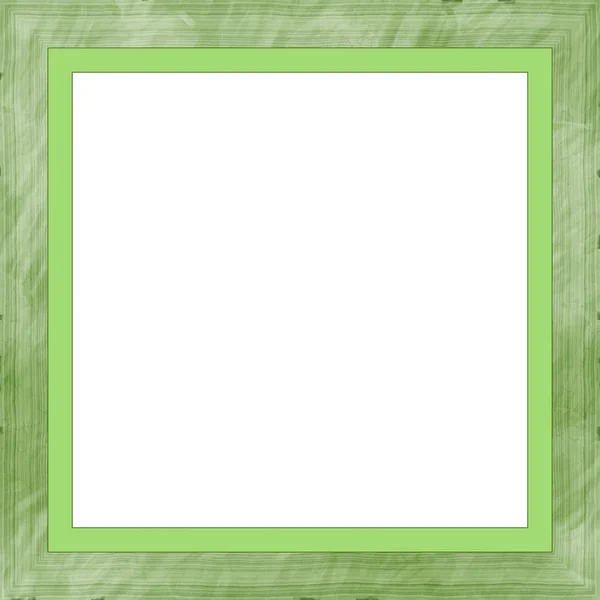 Green Weathered Square Wood Photo Painting Picture Frame — Stock Photo, Image