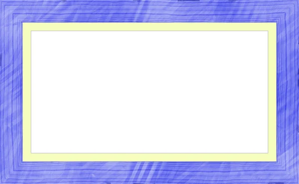 Žlutá modrá zvětralé dřevo Foto rámeček obrázku malba — Stock fotografie