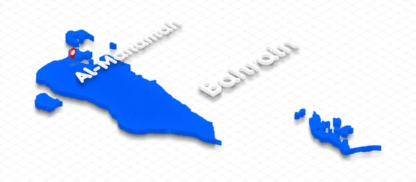 Mapa do Bahrein. ilustração perspectiva isométrica 3D . — Fotografia de Stock