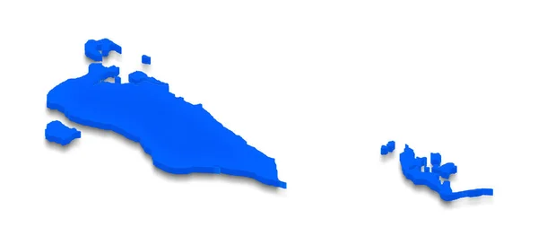 Kaart van Bahrein. 3D Isometrisch perspectief illustratie. — Stockfoto