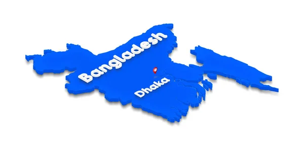 Mapa Bangladeszu. 3D izometryczny perspektywy ilustracja. — Zdjęcie stockowe