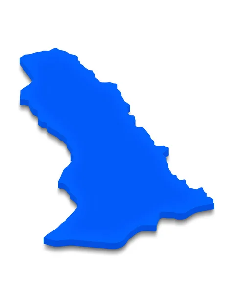 Mapa da Abcásia. ilustração perspectiva isométrica 3D . — Fotografia de Stock