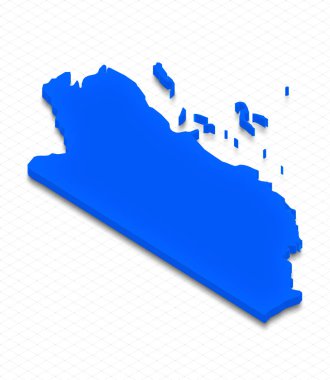 Belize Haritası. 3D izometrik perspektif çizim.