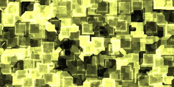 Světle žluté bezešvé Cyber záře Neon čtverečky vzorek pozadí — Stock fotografie