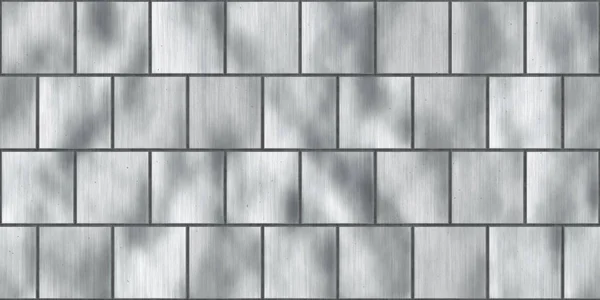 Srebrny bezszwowe dachówka metalowa płyta tekstury — Zdjęcie stockowe