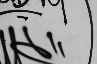 Graffiti duvar etiketi. Boyalı çelik duvar