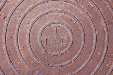 Rusty yol Hatch. Demir rögar Kentsel Sanat.