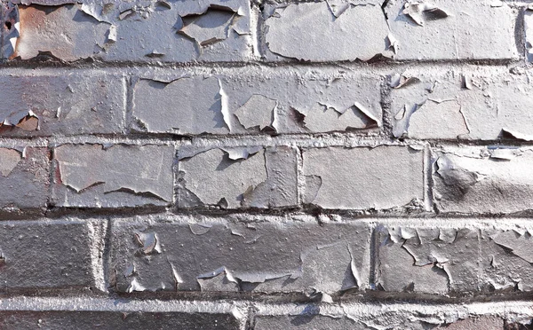 Mur de briques en argent peint — Photo