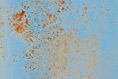 Mavi boyalı duvar doku yıpranmış