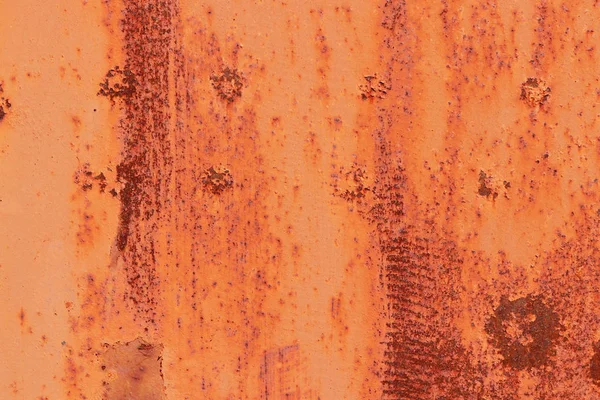 Teintures rouillées sur la vieille texture de mur de peinture. Surface corrodée. Grattage — Photo