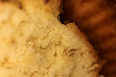 Pasta makro portre. Şeker lezzetli doku. Ev yapımı yemek.