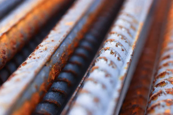 Rustik Metal armatür Rod. Bina inşaat arka plan.