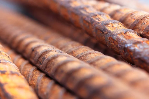 Rustik Metal armatür Rod. Bina inşaat arka plan.