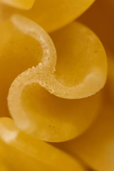 Spiral Pasta Yellow Macro Closeup — Stock Photo, Image