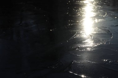 Buz Gölü desen yüzey arka plan doku. Donmuş gölde buz satırlarının çizimler.