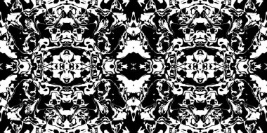 Karanlık Rorschach testi mürekkep lekesi doku. Sorunsuz tek renkli karanlık desen arka plan.
